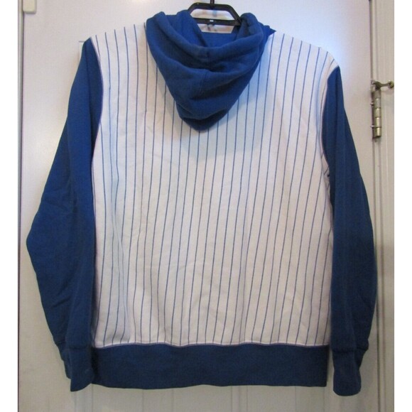 Chicago Cubs Vintage Blue White Striped Hoodie Sweatshirt 47 Fleece Lined Sz M - Picture 3 of 5